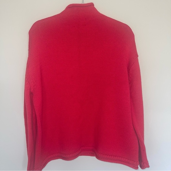 Tuckernuck Caldwell Roll Neck Sweater in Apple Red M 100% Wool Super Soft NEW! - Picture 3 of 7